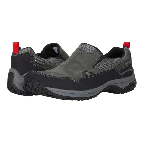Dunham Mens Cloud Plus Slip-On Shoes 10 EEEE XWIDE Grey Leather Waterproof NIB - Picture 1 of 14